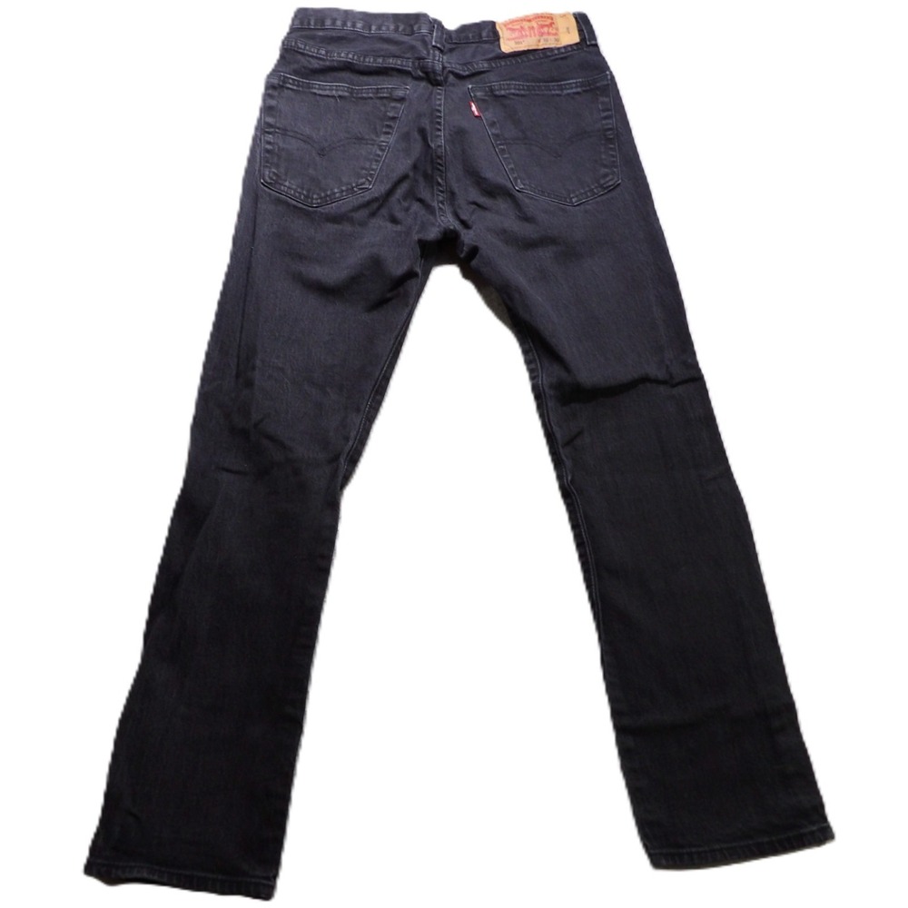 Levi's 501 Original Button Fly Denim Jeans Men 31x30 Dark Wash Black Pants Work